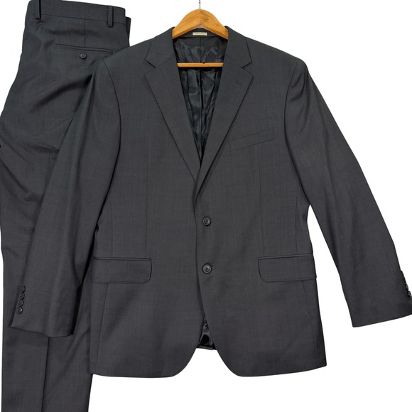 Joseph Abboud JOE Slim Fit Suit Mens 44R Charcoal Grey Organica Wool Blend 38x30